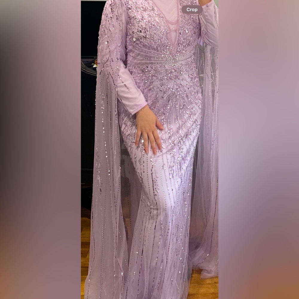 Sharon Said Luxury Dubai Mermaid Evening Dresses with Cape